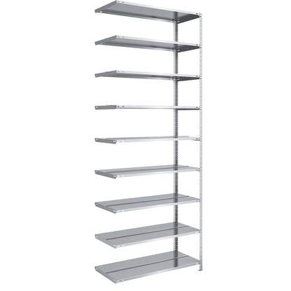 Bolt-together archive shelving, zinc plated, shelf height 2900 mm, double sided, extension shelf, width x depth 1000 x 600 mm.