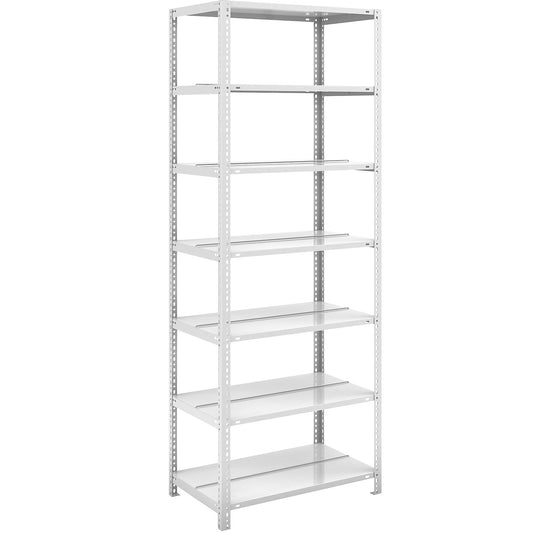 Bolt-together archive shelving, light grey RAL 7035, shelf height 2200 mm, double sided, standard shelf, width x depth 750 x 600 mm.