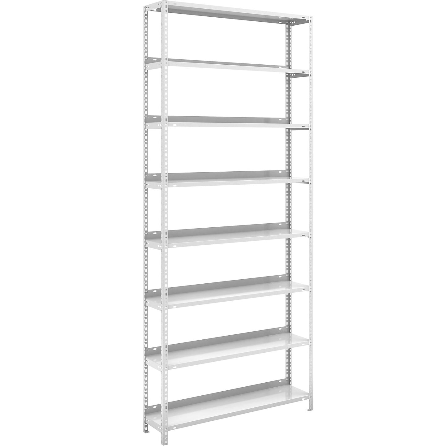 Bolt-together archive shelving, light grey RAL 7035, shelf height 2550 mm, standard shelf, width x depth 1000 x 300 mm.
