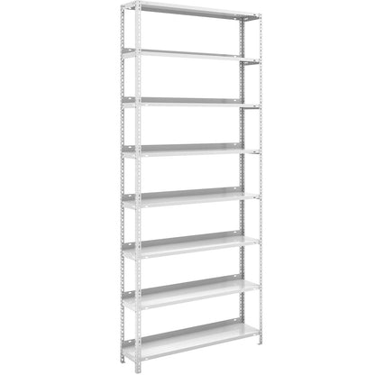 Bolt-together archive shelving, light grey RAL 7035, shelf height 2550 mm, standard shelf, width x depth 1000 x 300 mm.
