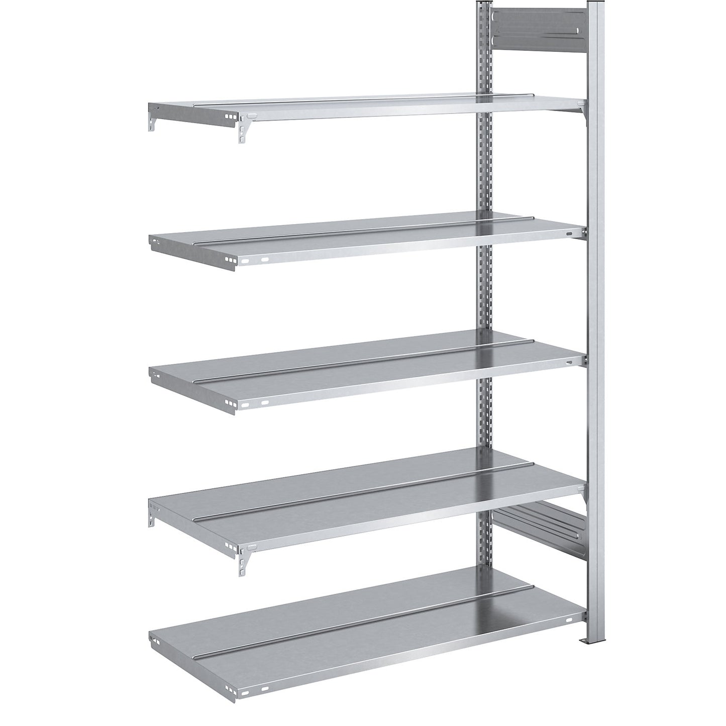 Boltless filing shelf unit, zinc plated, shelf height 1750 mm, double sided, extension shelf unit, WxD 1000 x 600 mm.
