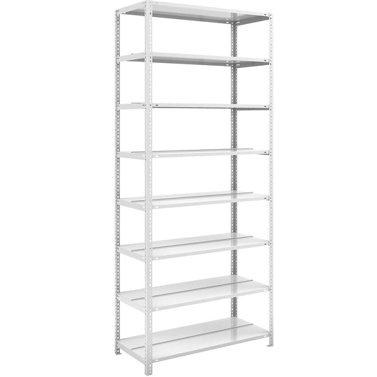 Bolt-together archive shelving, light grey RAL 7035, shelf height 2550 mm, double sided, standard shelf, width x depth 1000 x 600 mm.