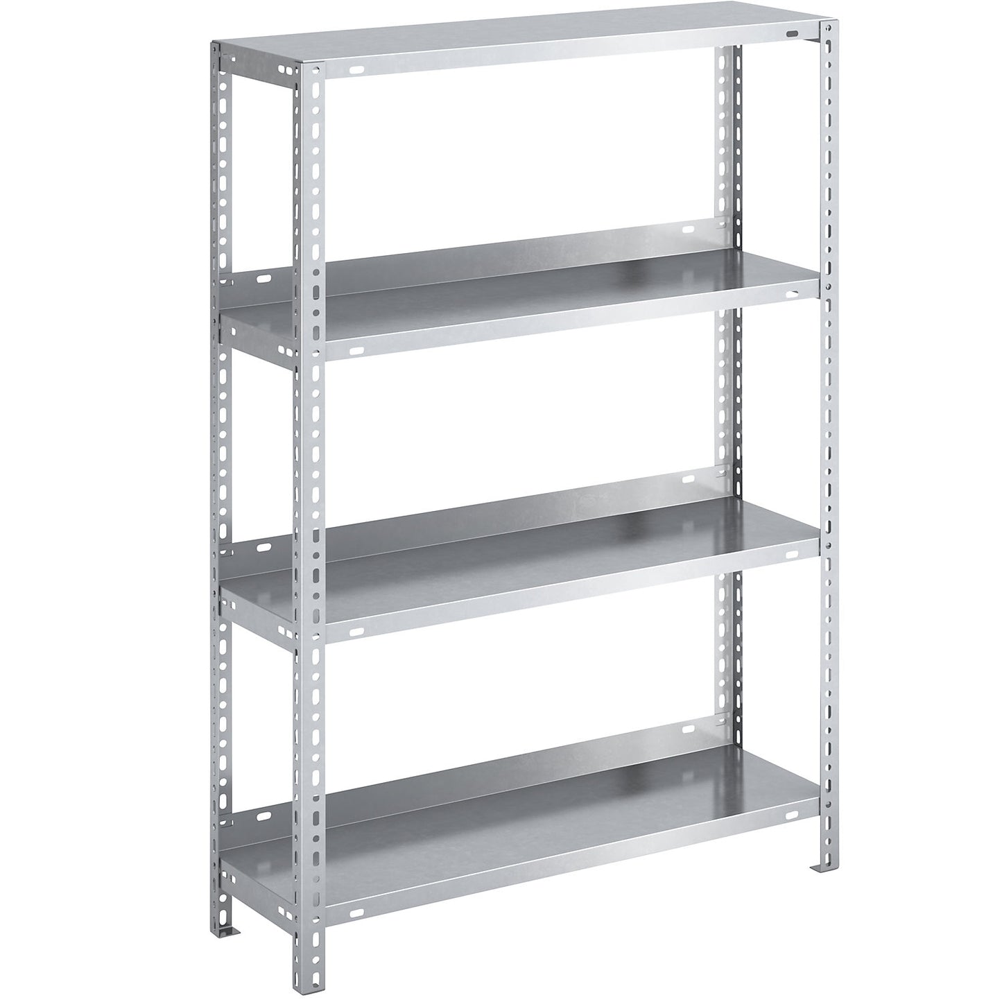 Bolt-together archive shelving, zinc plated, shelf height 1150 mm, standard shelf, width x depth 750 x 300 mm.