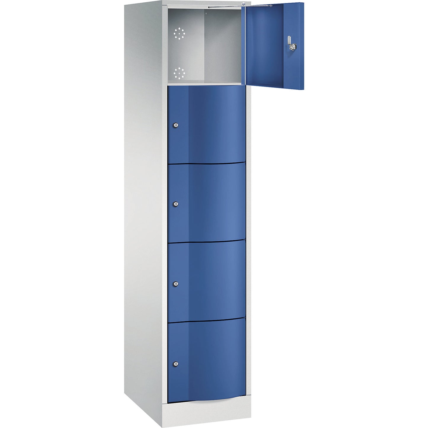 Resisto 5-fold compartment locker, 1 compartment, light grey / gentian blue.