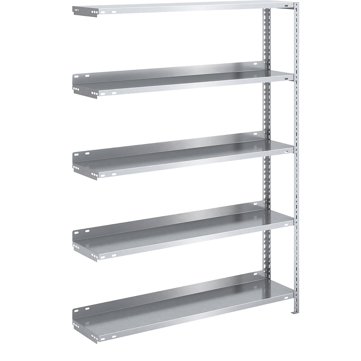 Bolt-together archive shelving, zinc plated, shelf height 1500 mm, extension shelf, width x depth 1000 x 300 mm.