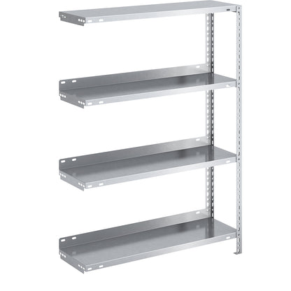 Bolt-together archive shelving, zinc plated, shelf height 1150 mm, extension shelf, width x depth 750 x 300 mm.