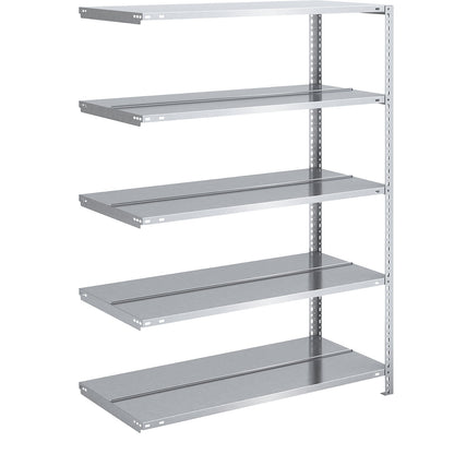 Bolt-together archive shelving, zinc plated, shelf height 1500 mm, double sided, extension shelf, width x depth 1000 x 600 mm.