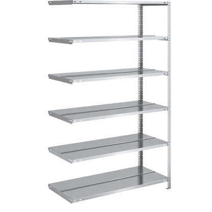 Bolt-together archive shelving, zinc plated, shelf height 1850 mm, double sided, extension shelf, width x depth 1000 x 600 mm.