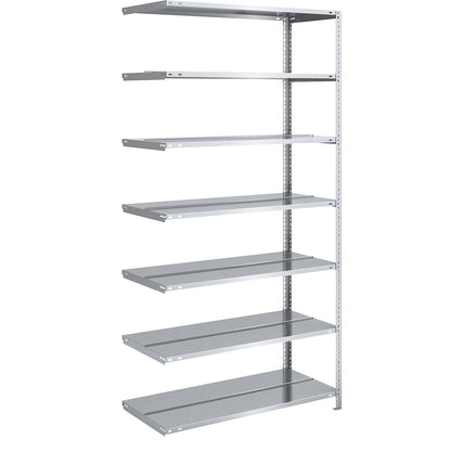 Bolt-together archive shelving, zinc plated, shelf height 2200 mm, double sided, extension shelf, width x depth 1000 x 600 mm.