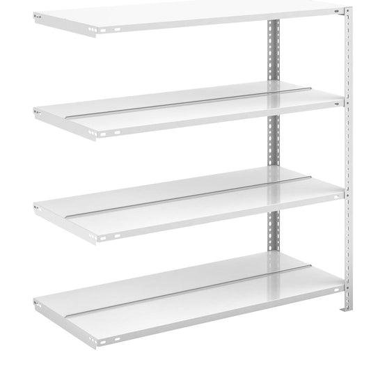 Bolt-together archive shelving, light grey RAL 7035, shelf height 1150 mm, double sided, extension shelf, width x depth 1000 x 600 mm.