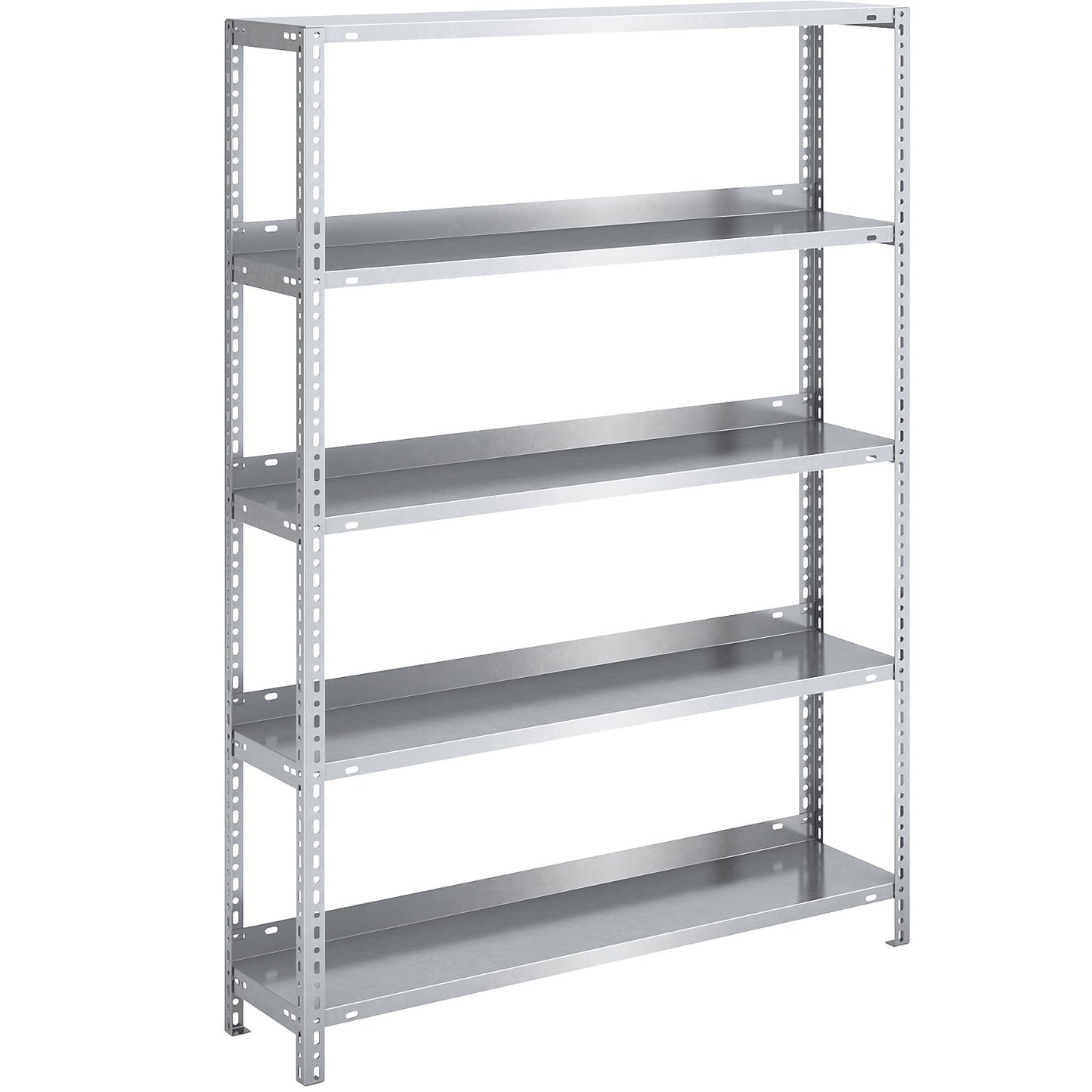 Bolt-together archive shelving, zinc plated, shelf height 1500 mm, standard shelf, width x depth 1000 x 300 mm.