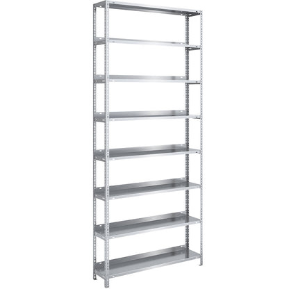 Bolt-together archive shelving, zinc plated, shelf height 2550 mm, standard shelf, width x depth 1000 x 300 mm.