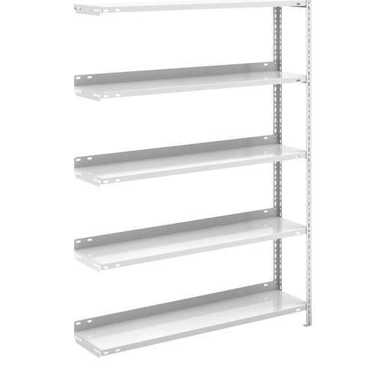 Bolt-together archive shelving, light grey RAL 7035, shelf height 1500 mm, extension shelf, width x depth 1000 x 300 mm.