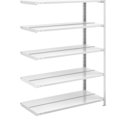 Bolt-together archive shelving, light grey RAL 7035, shelf height 1500 mm, double sided, extension shelf, width x depth 1000 x 600 mm.