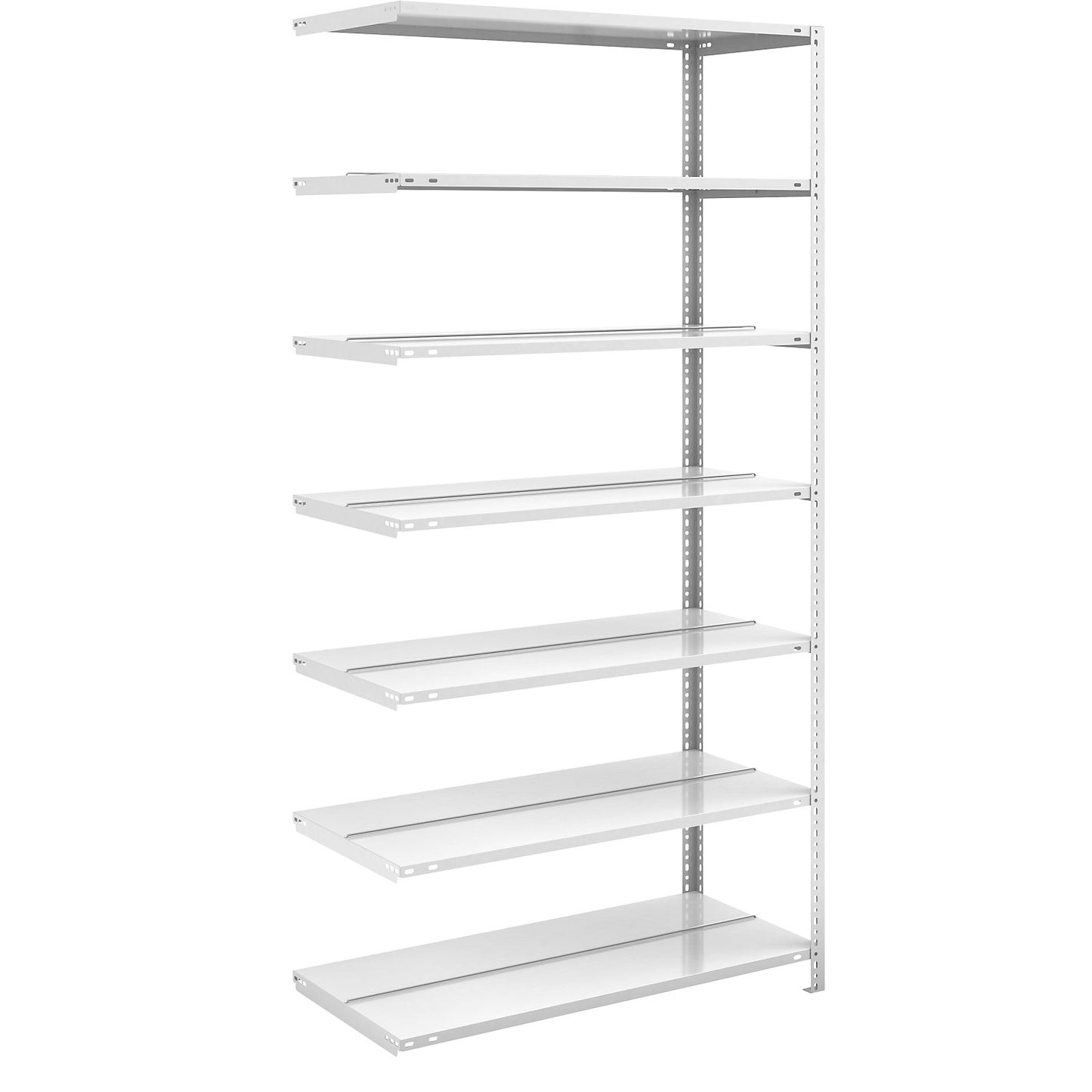 Bolt-together archive shelving, light grey RAL 7035, shelf height 2200 mm, double sided, extension shelf, width x depth 1000 x 600 mm.