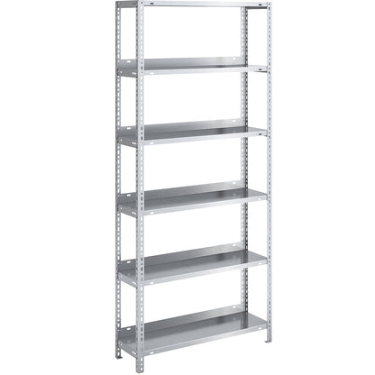 Bolt-together archive shelving, zinc plated, shelf height 1850 mm, standard shelf, width x depth 750 x 300 mm.