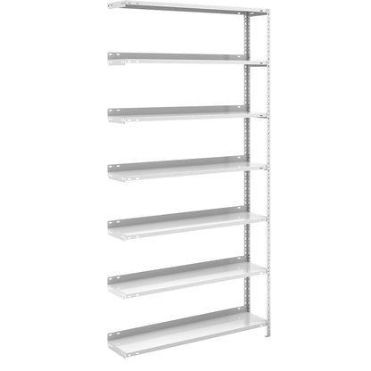 Bolt-together archive shelving, light grey RAL 7035, shelf height 2200 mm, extension shelf, width x depth 1000 x 300 mm.