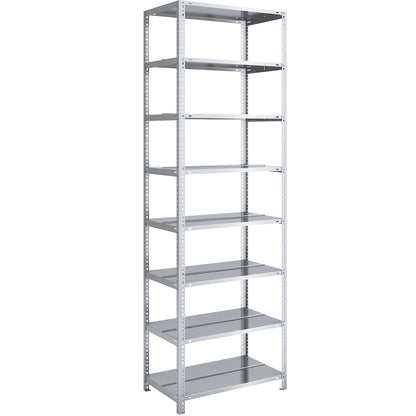 Bolt-together archive shelving, zinc plated, shelf height 2550 mm, double sided, standard shelf, width x depth 750 x 600 mm.