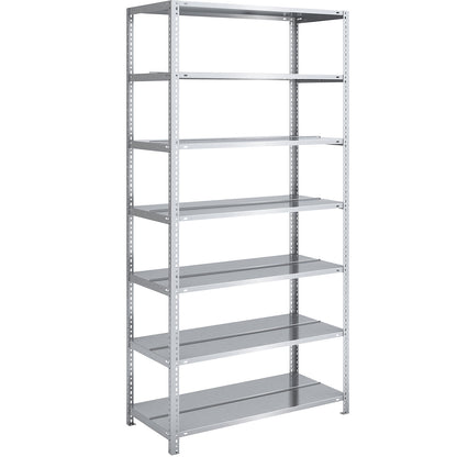 Bolt-together archive shelving, zinc plated, shelf height 2200 mm, double sided, standard shelf, width x depth 1000 x 600 mm.