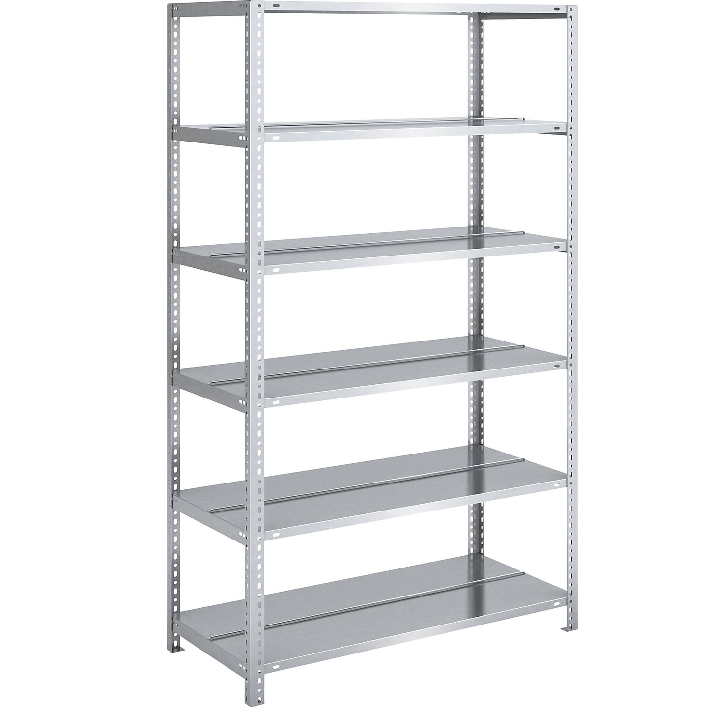 Bolt-together archive shelving, zinc plated, shelf height 1850 mm, double sided, standard shelf, width x depth 1000 x 600 mm.