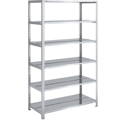 Bolt-together archive shelving, zinc plated, shelf height 1850 mm, double sided, standard shelf, width x depth 1000 x 600 mm.