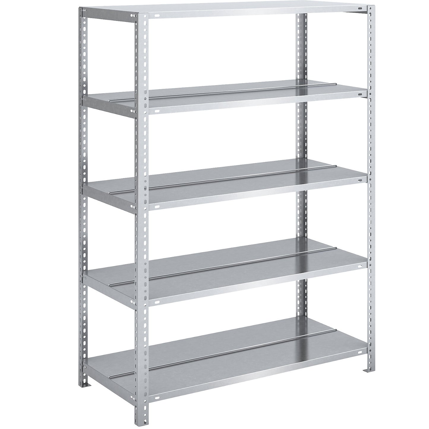 Bolt-together archive shelving, zinc plated, shelf height 1500 mm, double sided, standard shelf, width x depth 1000 x 600 mm.