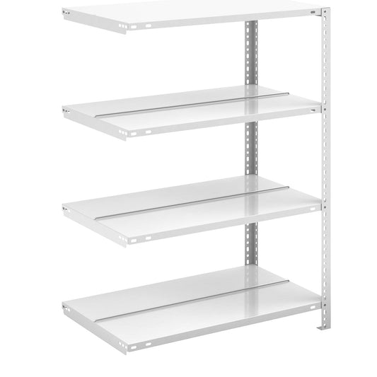 Bolt-together archive shelving, light grey RAL 7035, shelf height 1150 mm, double sided, extension shelf, width x depth 750 x 600 mm.