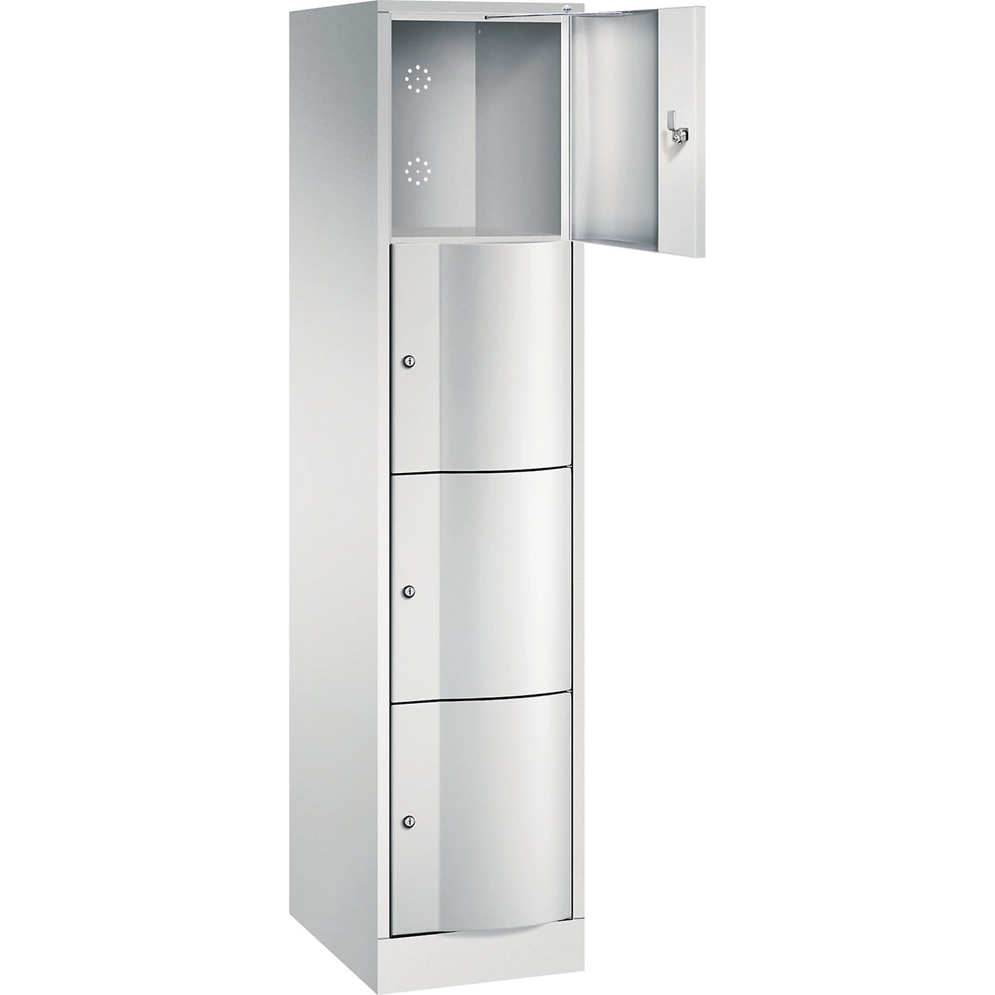 Resisto 4-fold compartment locker, 1 compartment, light grey.