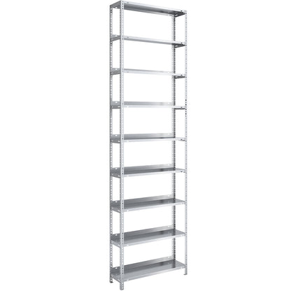 Bolt-together archive shelving, zinc plated, shelf height 2900 mm, standard shelf, width x depth 750 x 300 mm.