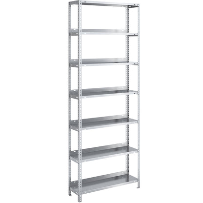 Bolt-together archive shelving, zinc plated, shelf height 2200 mm, standard shelf, width x depth 750 x 300 mm.