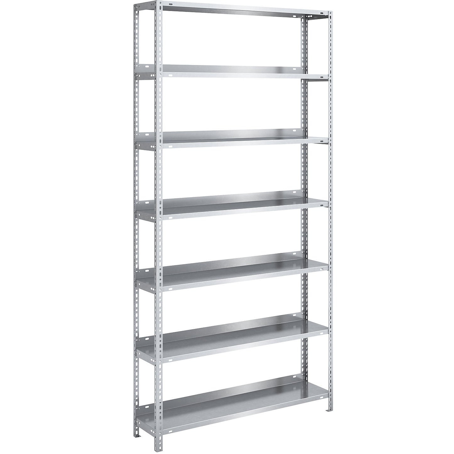 Bolt-together archive shelving, zinc plated, shelf height 2200 mm, standard shelf, width x depth 1000 x 300 mm.