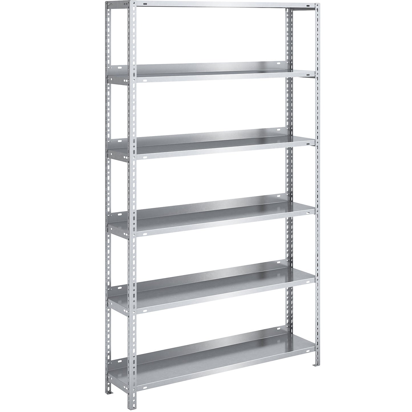 Bolt-together archive shelving, zinc plated, shelf height 1850 mm, standard shelf, width x depth 1000 x 300 mm.