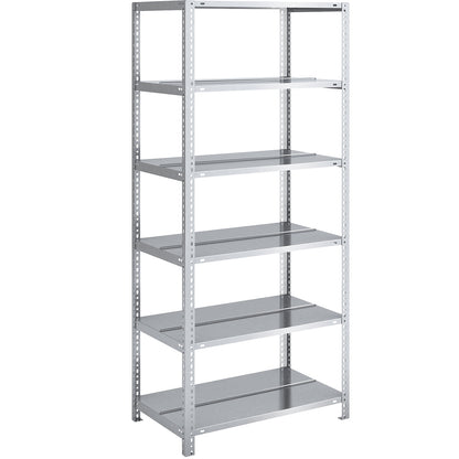 Bolt-together archive shelving, zinc plated, shelf height 1850 mm, double sided, standard shelf, width x depth 750 x 600 mm.