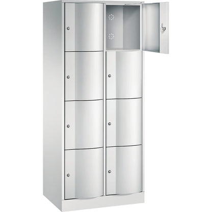 Resisto 4-fold compartment locker, 2 compartments, light grey.