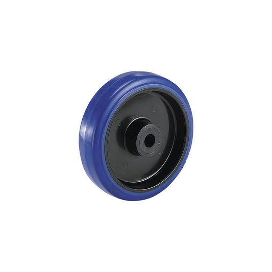 Full-elastic tyre on plastic rim, roller bearings, wheel Ø x width 200 x 50 mm.