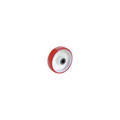 Polyurethane tyre on nylon rim, with roller bearing, wheel Ø x W 125 x 32 mm.