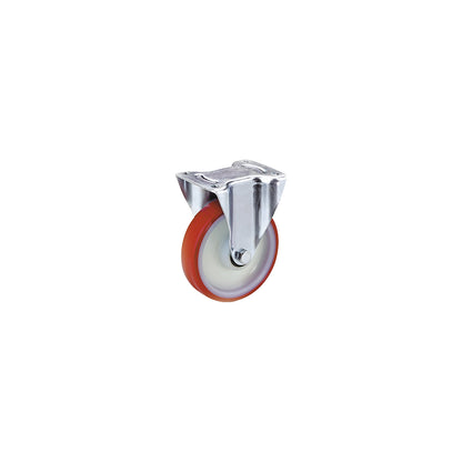 Polyurethane tyre on nylon rim, wheel Ø x width 125 x 32 mm, fixed castor.