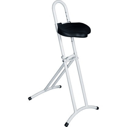 Anti-fatigue stool with rotating seat, height adjustment from 610 - 860 mm, light grey.