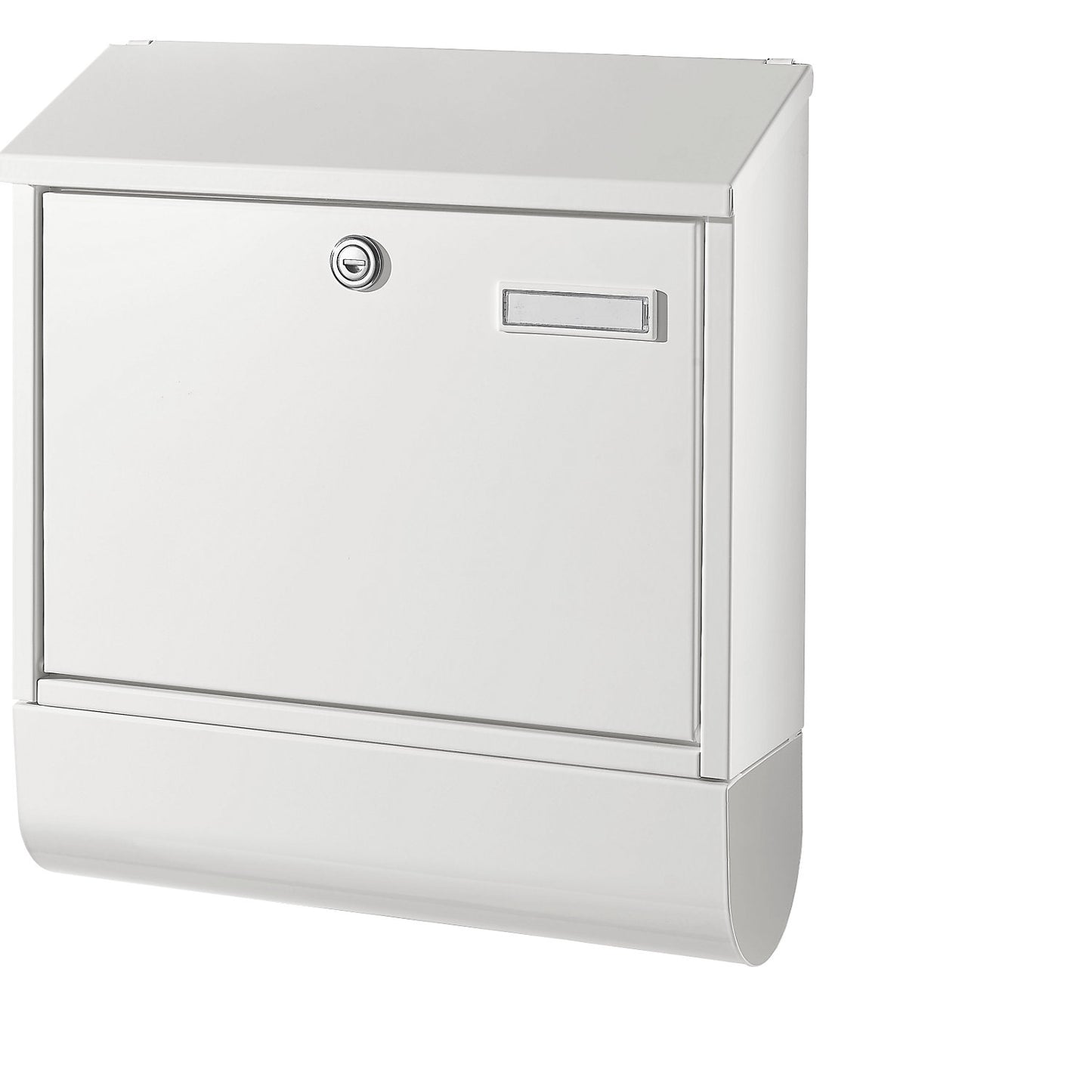 Letter box, with newspaper tube, traffic white RAL 9016.