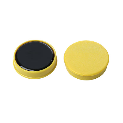 Round magnet, plastic, Ø 30 mm, pack of 36, yellow.
