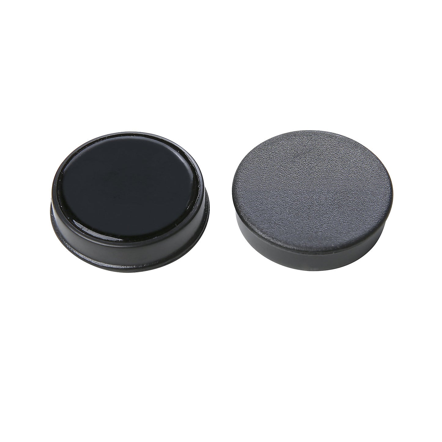 Round magnet, plastic, Ø 20 mm, pack of 72, black.