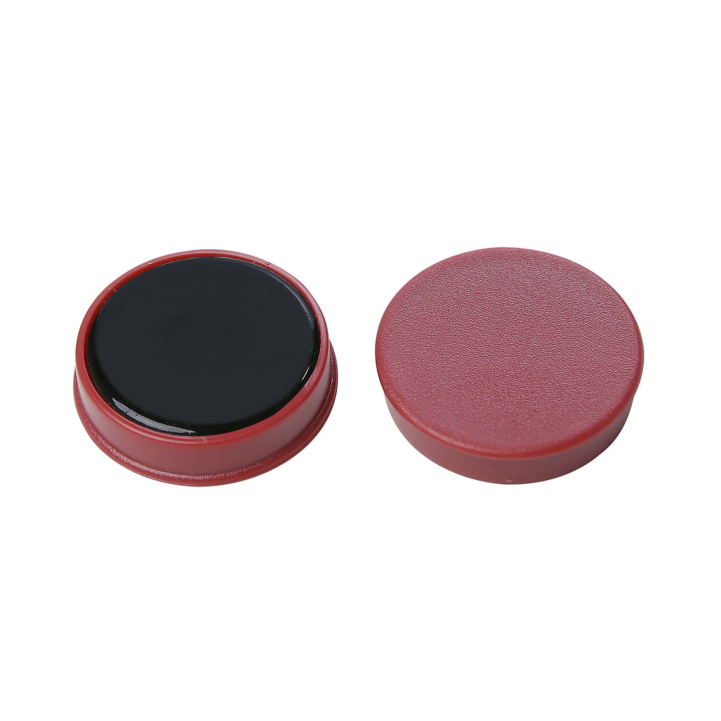Round magnet, plastic, Ø 20 mm, pack of 72, red.