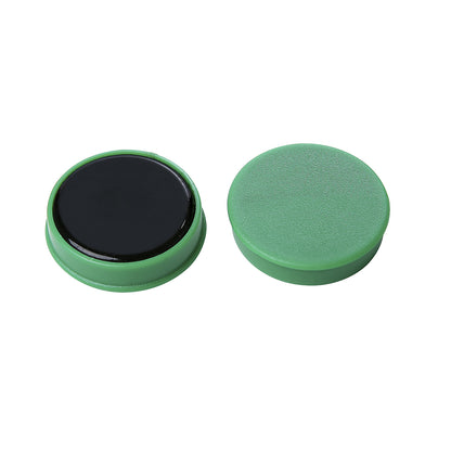 Round magnet, plastic, Ø 20 mm, pack of 72, green.
