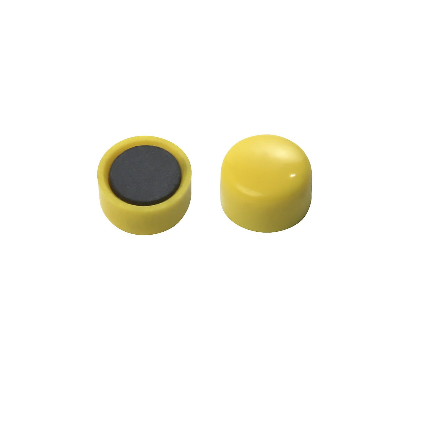 Round magnet, plastic, assorted colours, blue, yellow, red, Ø 10 mm, pack of 60.