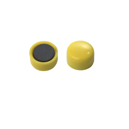 Round magnet, plastic, Ø 10 mm, pack of 60, yellow.