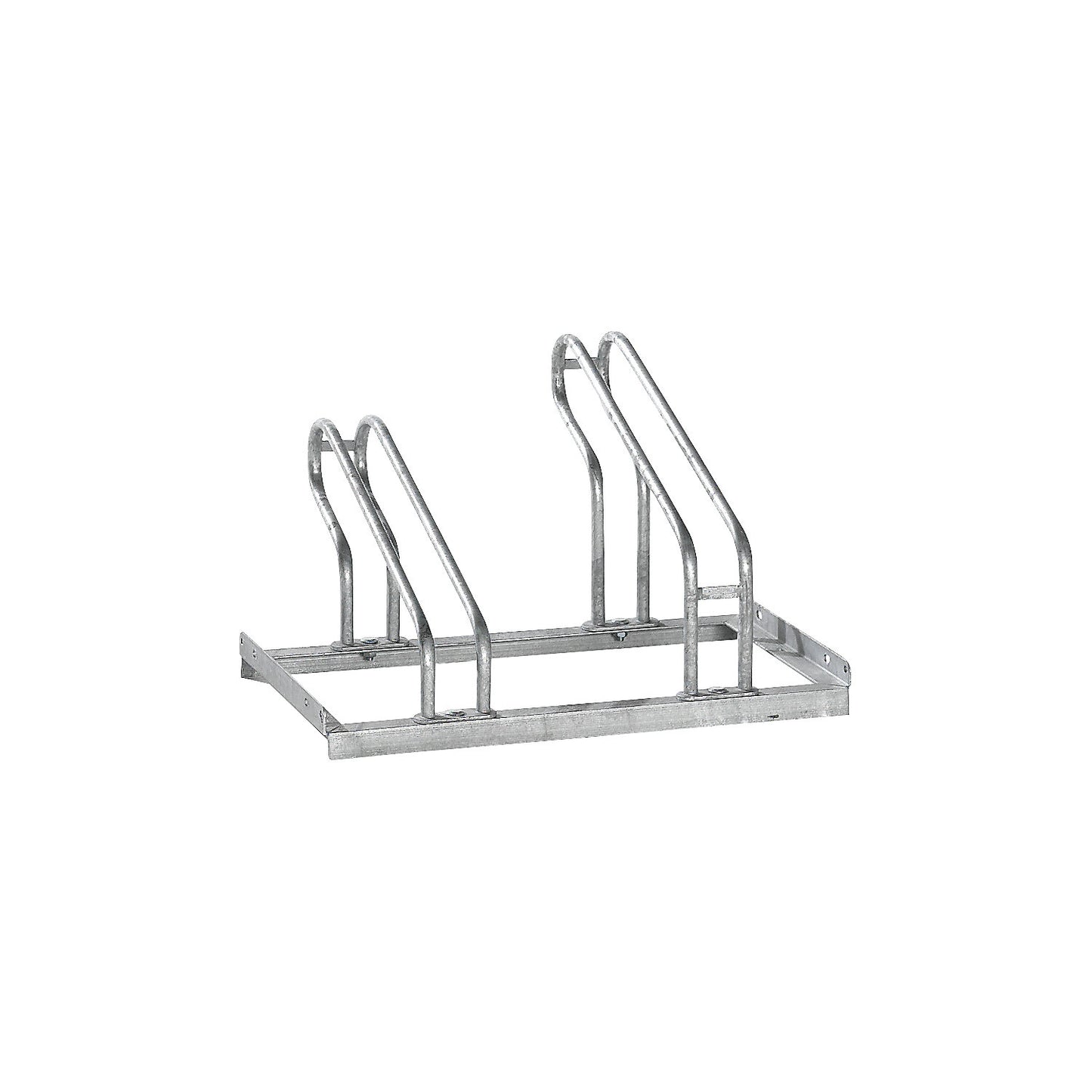 Bicycle rack, bars made of 18 mm steel tubing, single-sided rack, hot-dip galvanised, 2 parking spaces.