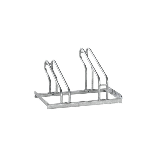 Bicycle rack, bars made of 18 mm steel tubing, single-sided rack, hot-dip galvanised, 2 parking spaces.
