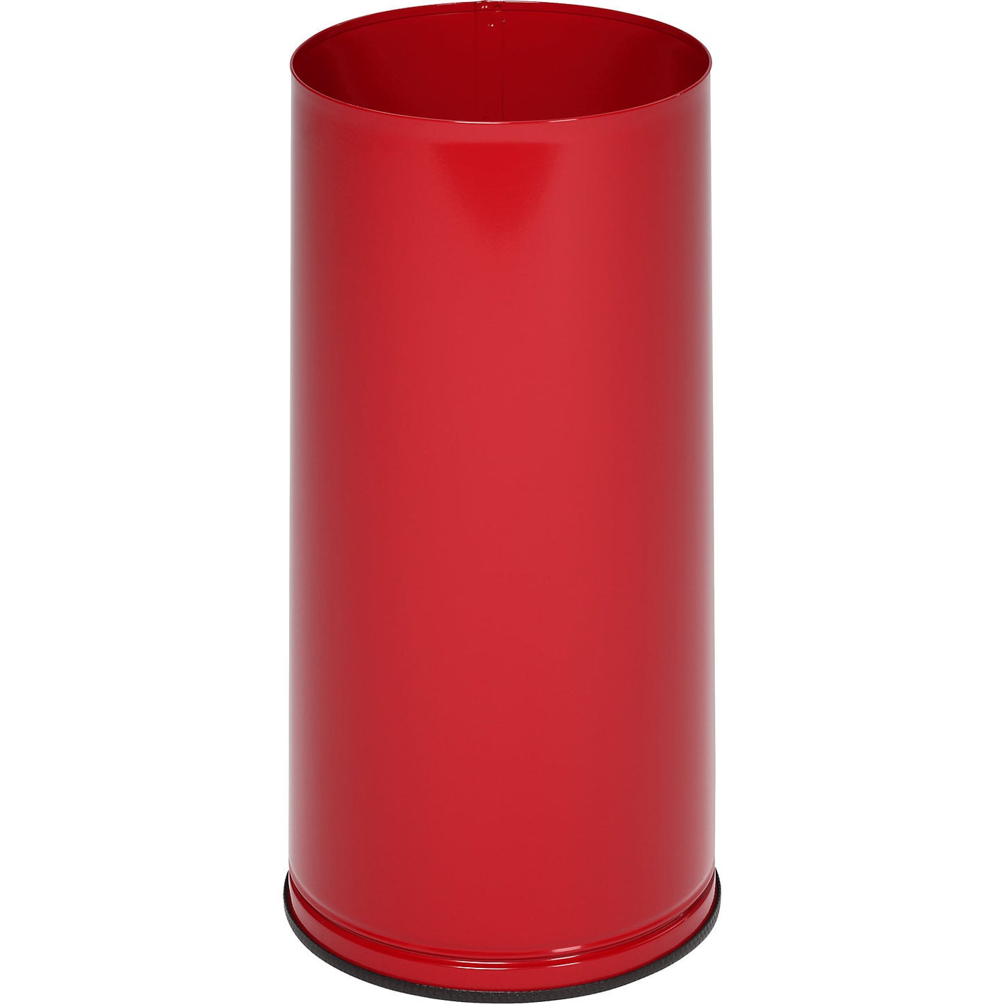Umbrella stand, height 610 mm, solid sheet metal, zinc plated, flame red RAL 3000.