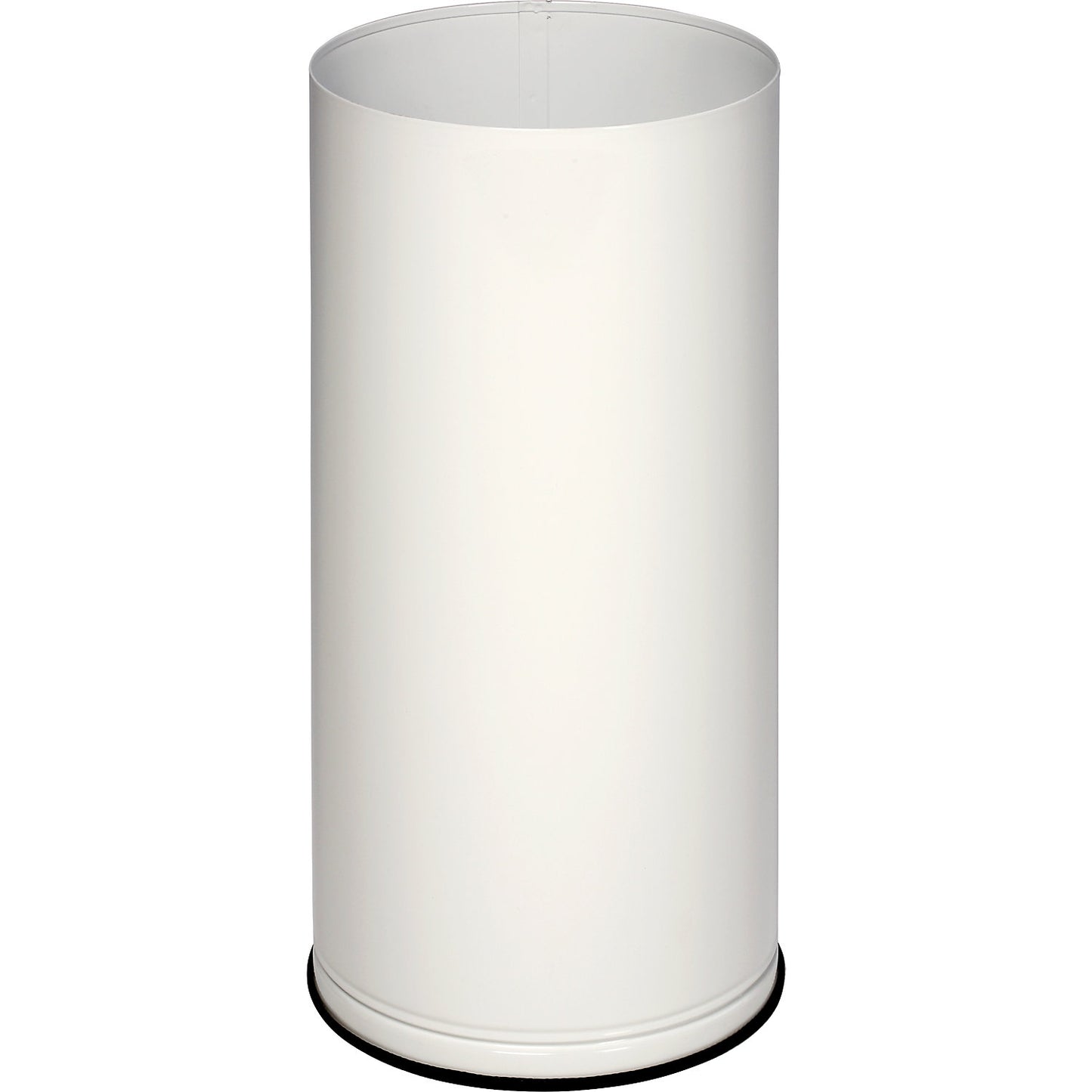 Umbrella stand, height 610 mm, solid sheet metal, zinc plated, traffic white RAL 9016.