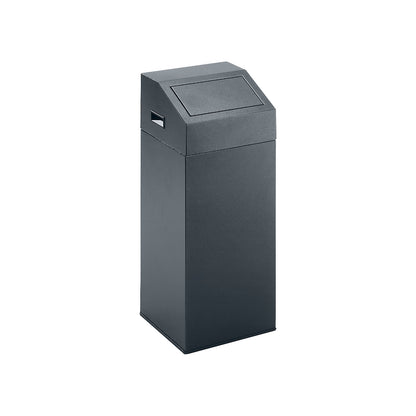 Recyclable waste collector, self extinguishing, capacity 45 l, WxHxD 320 x 790 x 320 mm, antique silver.